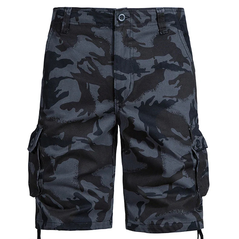 Men's Camo Cargo Shorts – Breathable Cotton Outdoor Sports Half Pants with Side Pockets