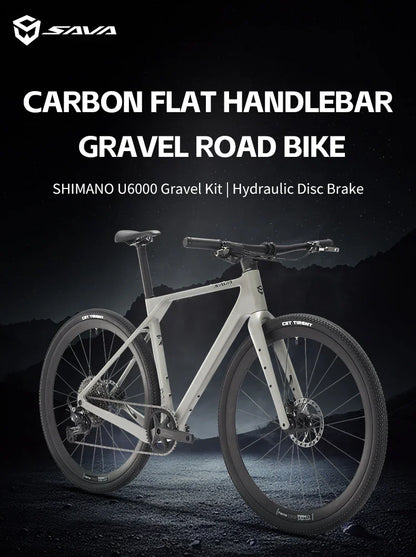 SAVA SF6 Carbon Fiber Gravel Road Bike All Terrain Suitable Off-Road Flat Handlebar Road Bicycle Oil Disc Bicycle Race Bike