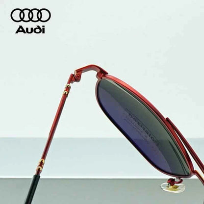 AUDI Luxury Red Gold Polarized Sunglasses Men Designer Driving Sun Glasses Male Pilot Goggles UV400 Eyewear