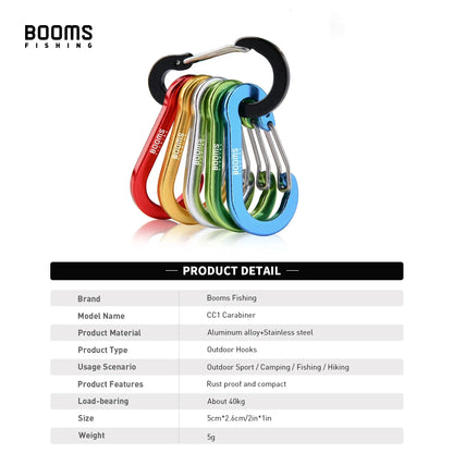 Aluminum Alloy Carabiner Keychain Set – 6pcs, 2", Multi-Color, Lightweight Snap Clips