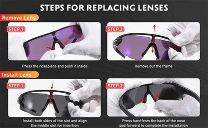 SCVCN New Sports Sunglasses Photochromic Cycling Glasses Mountain Bicycle Goggles MTB Road UV400 Protection Sun Eyewear for Man