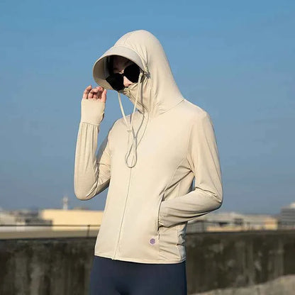  Summer Thin Couple Sports Leisure Sunscreen Clothing Comfortable High Quality Ice Silk Breathable Outdoor UV Protection Coat