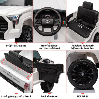12V Ride on Car for Kids, Licensed Toyota Electric Car Ride on Truck with Remote Control, MP3, LED Lights Toys for Boys Girls