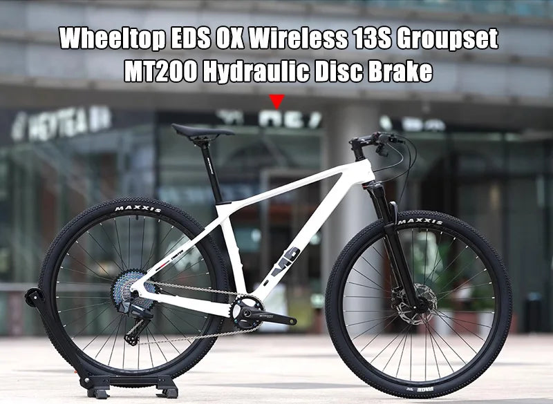 Twitter New M5 Wireless Carbon MTB Bicycle 29 Wheeltop EDS OX 13S Electronic Shifter Inner Cables Mountain Bikes For Adults