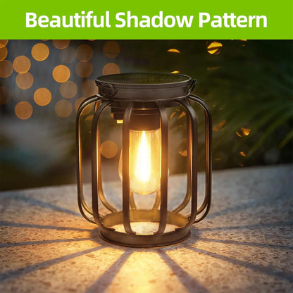Solar LED Hanging Lantern – IP65 Waterproof, 800mAh, Auto Dusk-to-Dawn, Metal