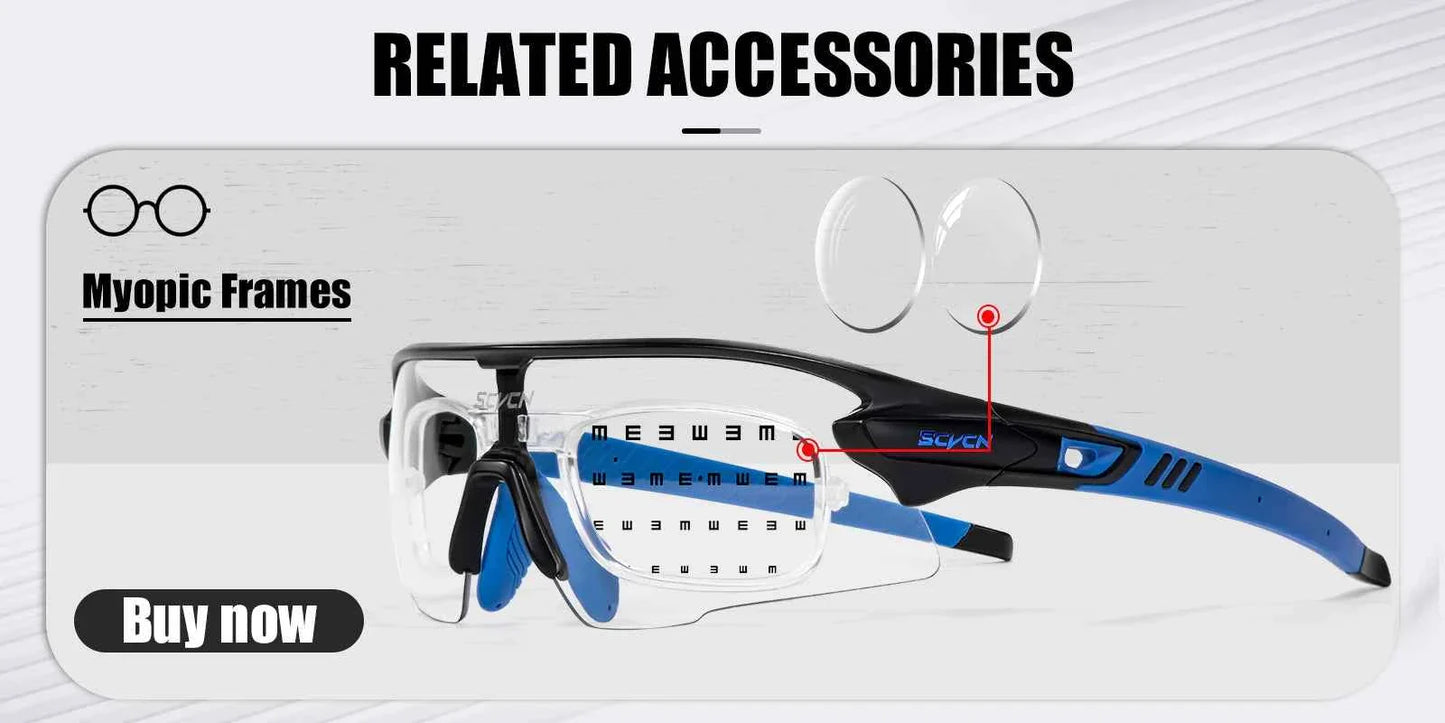 SCVCN New Sports Sunglasses Photochromic Cycling Glasses Mountain Bicycle Goggles MTB Road UV400 Protection Sun Eyewear for Man