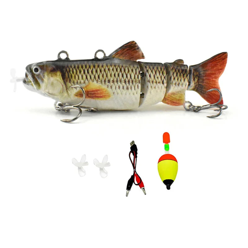 USB Rechargeable Robotic Electric Swimbait – 3.5in, Auto Swimming, Multi-Jointed, Saltwater & Freshwater