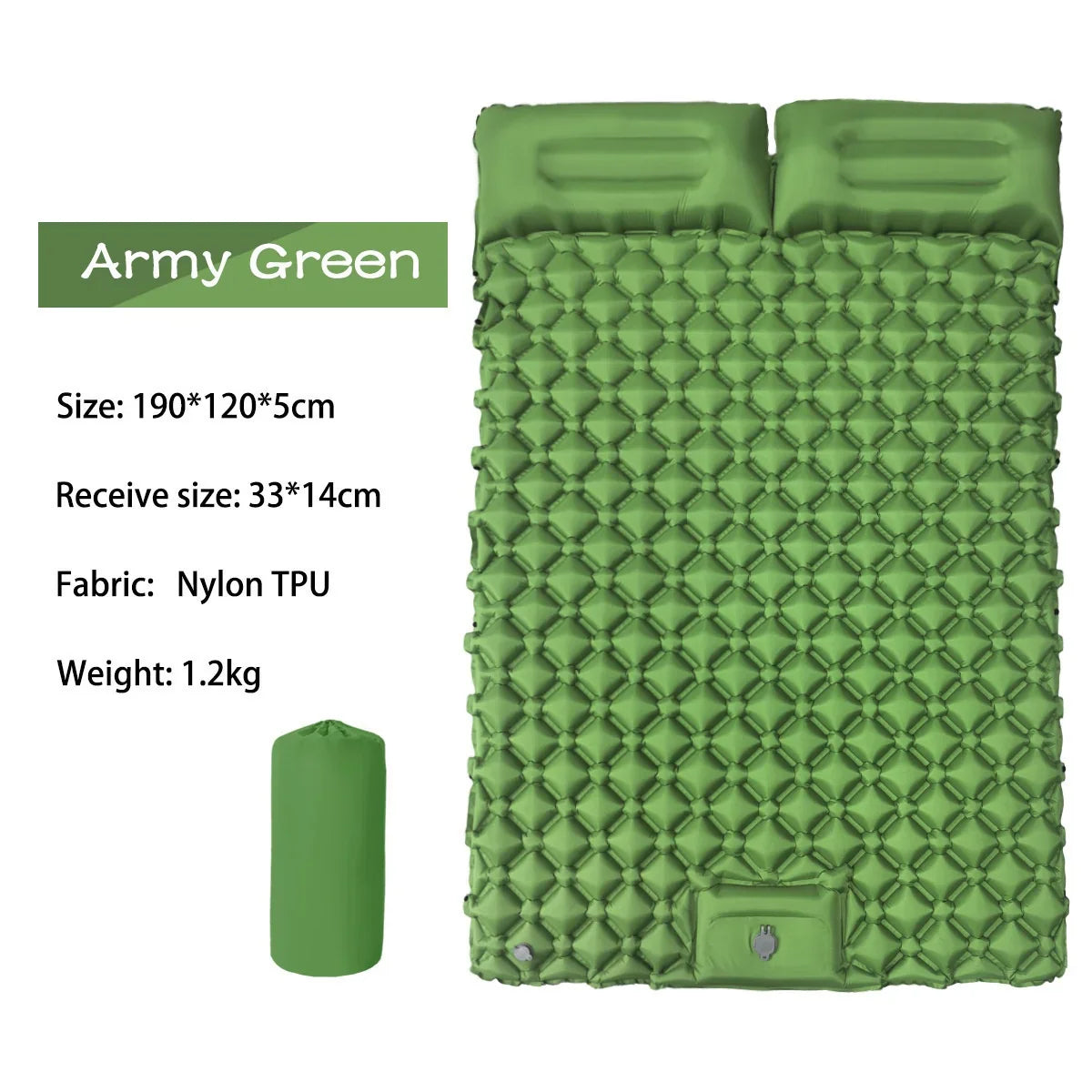 Ultralight Inflatable Camping Mattress with Pillows Built-in Pump Portable Air Sleeping Pad for Outdoor Hiking Travel Tent