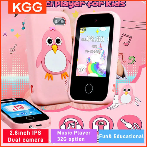 32GB Kids Smart Phone 2.8'' IPS Mini Toy Phone Music Player  28 Games Alarm Clock Flashlight Dual Camera Educational Funny Toys