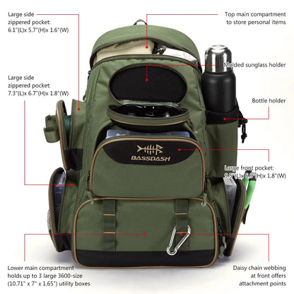 Lightweight Tactical Fishing Tackle Backpack – 600D Polyester, Multifunctional, 2 Colors