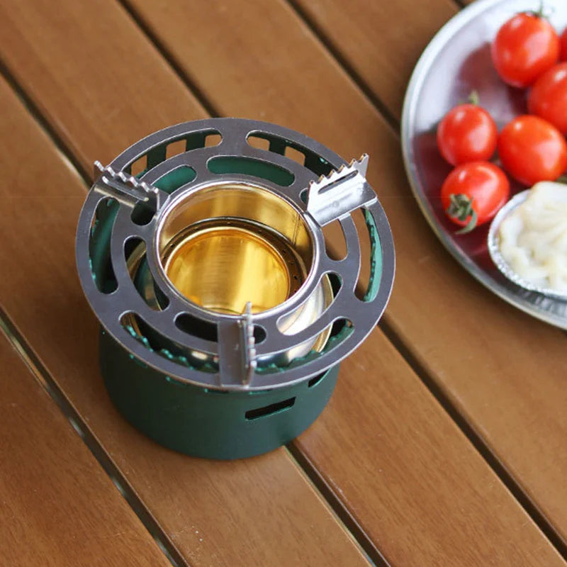 Aluminum Alcohol Camp Stove – Lightweight with Pot Stand & Storage Bag, 4 Colors