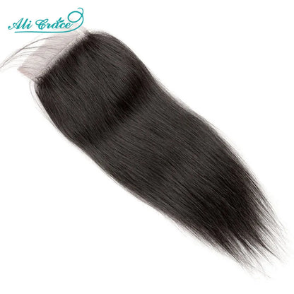 Ali Grace 5x5 HD Closure Brazilian Straight Hair HD/Transparent Lace Closure Pure-Hand Tied Human Hair Lace Closure 14-20Inch