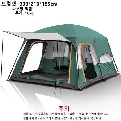 4-Season Camping Tent – 3-12 Person Waterproof Double Layer 2-Room Family Tent