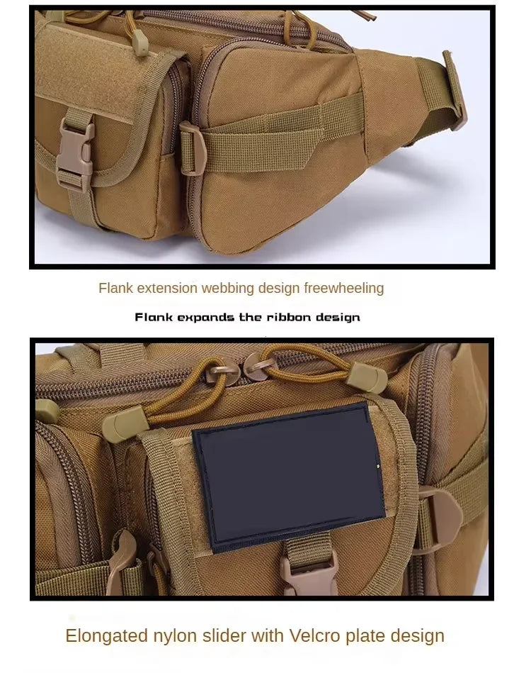 Men's Tactical Fanny Pack Nylon Waist Bag - Outdoor Sports Cycling Travel Hiking Camping Hip Pack Small Utility Belt Bag