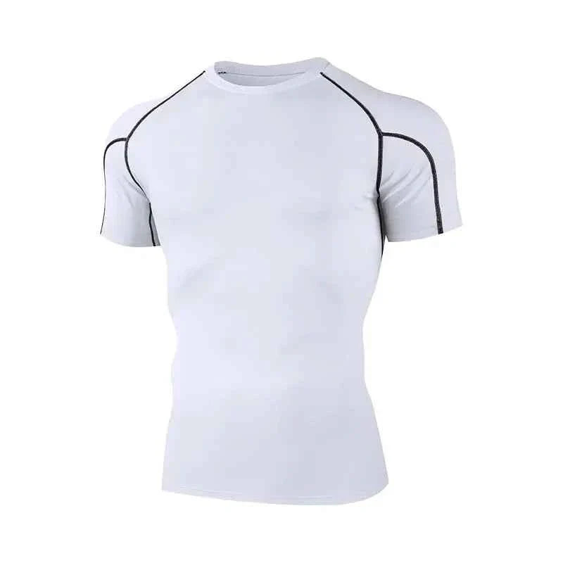2025 Compressed T-shirt Men's sportswear Running T-shirt Elastic Quick-drying Exercise T-shirt for men exercising in the gym