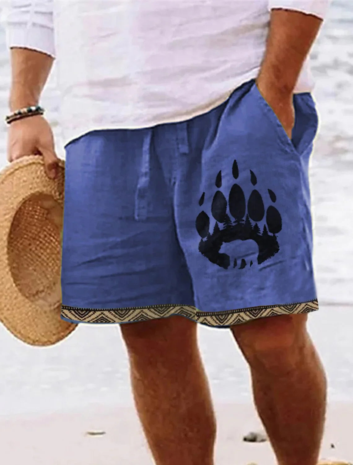 Men's Retro Sun & Moon Graphic Shorts – 3D Printed Breathable Street Shorts