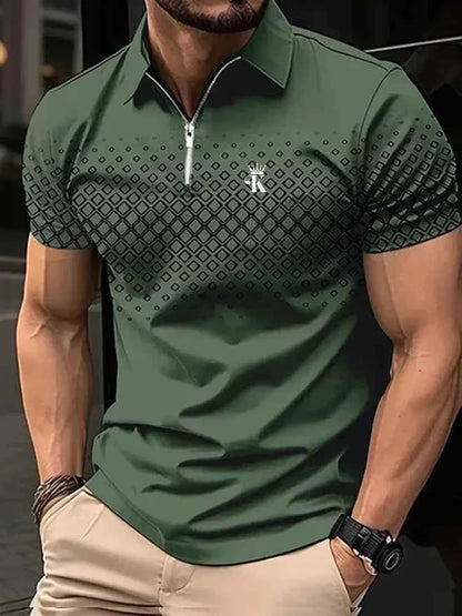 Business Men's Golf Polo Short Sleeve Polo Shirt Outdoor Casual Daily Streetwear Summer 3D Print Micro-elastic Polyester