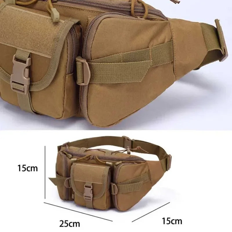 Men's Tactical Fanny Pack Nylon Waist Bag - Outdoor Sports Cycling Travel Hiking Camping Hip Pack Small Utility Belt Bag