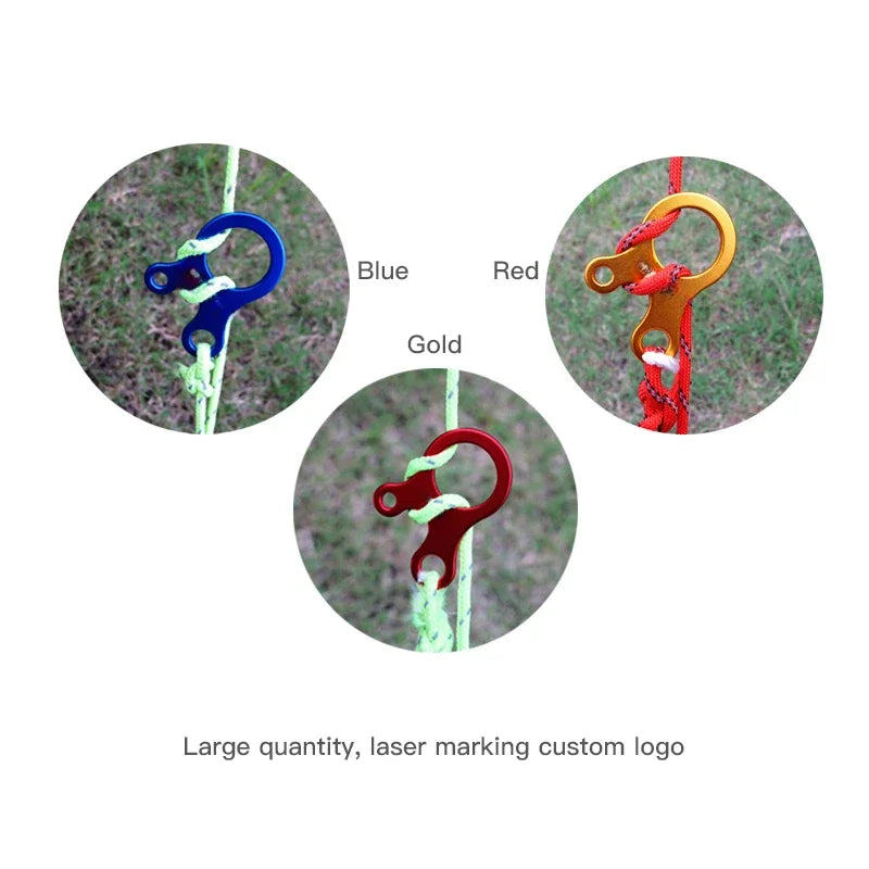 5pcs Fast Binding Tent Adjustment Buckle Camping Anti Slip Explore Outdoor Climb Rope Survival Equipment 3hole Snail Shape Parts