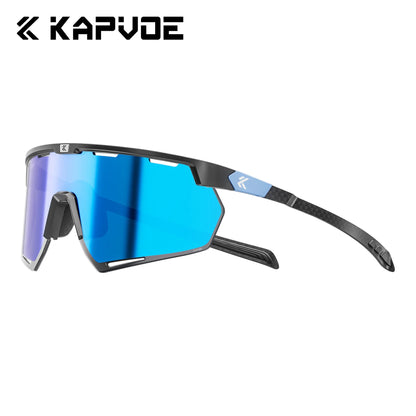 Kapvoe Real Carbon Fiber Cycling Glasses Sunglasses for Men Lightweight Photochromic UV400 MTB Bike Bicycle Sports Eyewear