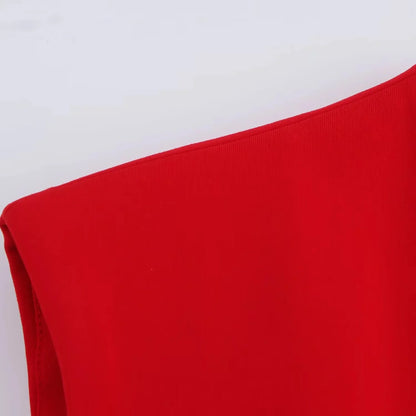 KONDALA Office Lady Chic Red Vest Blazer Suit V Neck Sashes Sleeveless Blazer High Waist Wide Leg Pants Fashion 2025 Summer Sets