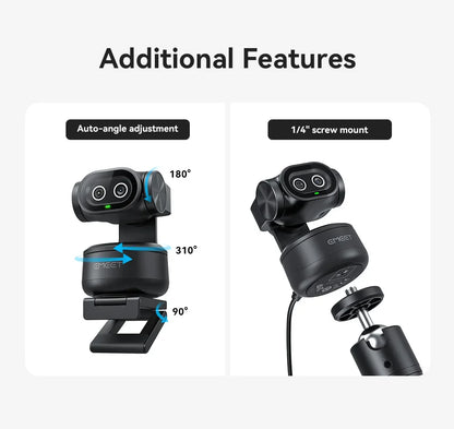 4K Webcam PTZ Web Camera EMEET PIXY Dual-Camera AI Tracking Video Camera for Streaming With SonySensor Gesture Control Autofocus