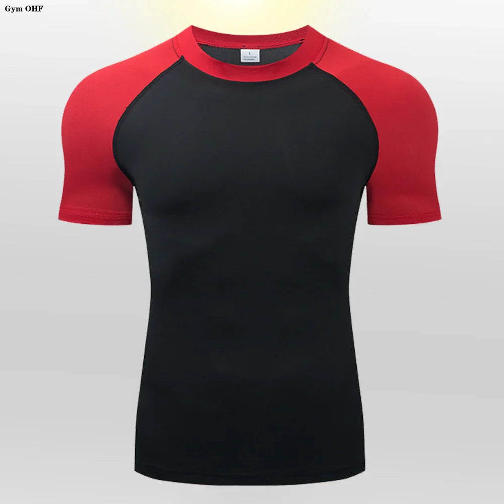 Men's T-Shirt Running Sport T Shirt Men Compression Top Tee Fitness Quick Dry Tight Training Gym Sport Running Shirts Men Jersey