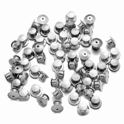 50pcs Metal Locking Pin Backs Keeper Clasp for DIY Badges Brooch Enamel Lapel Brooch Jewelry Char, Bags Craft Making Supplies