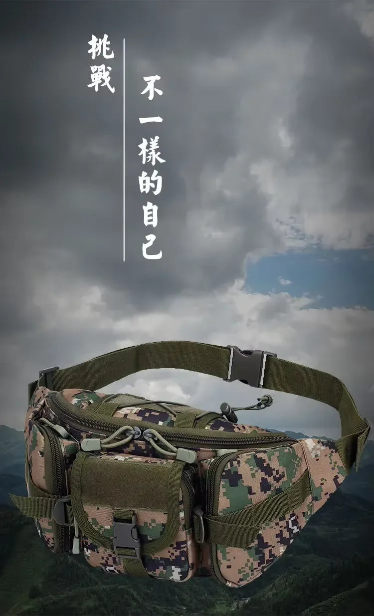 Men's Tactical Fanny Pack Nylon Waist Bag - Outdoor Sports Cycling Travel Hiking Camping Hip Pack Small Utility Belt Bag