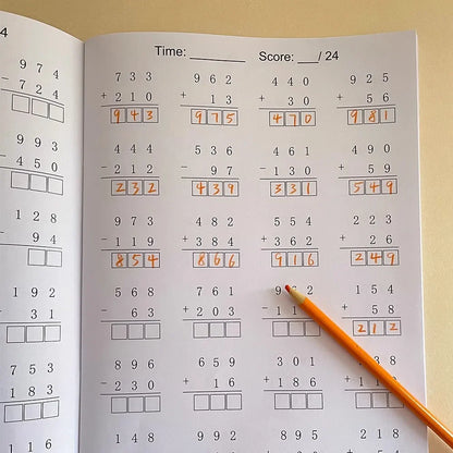 Addition And Subtraction Within 1000 Maths Workbook Primary School Training Book Arithmetic Competition Teaching Aids Montessori