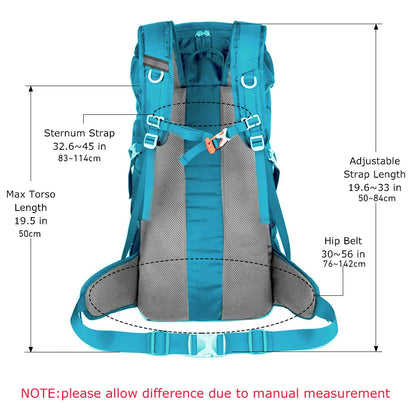 WESTTUNE 50L Hiking Backpack with Rain Cover Multifunctional Mountaineering Bag