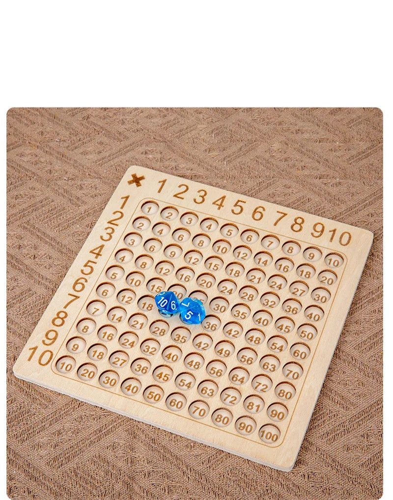 99 Multiplication Board Game Wooden Montessori  Kids Learning Educational Toys Math Counting Hundred Board Interactive Thinking