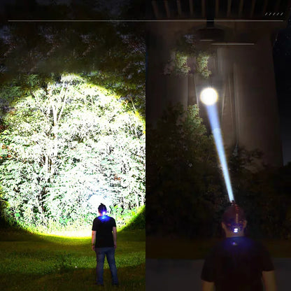 300000000LM Upgrade 4*White laser Headlamp Fishing Headlight 18650 Battery Flashlight USB Rechargeable Head Lights Torch Lantern