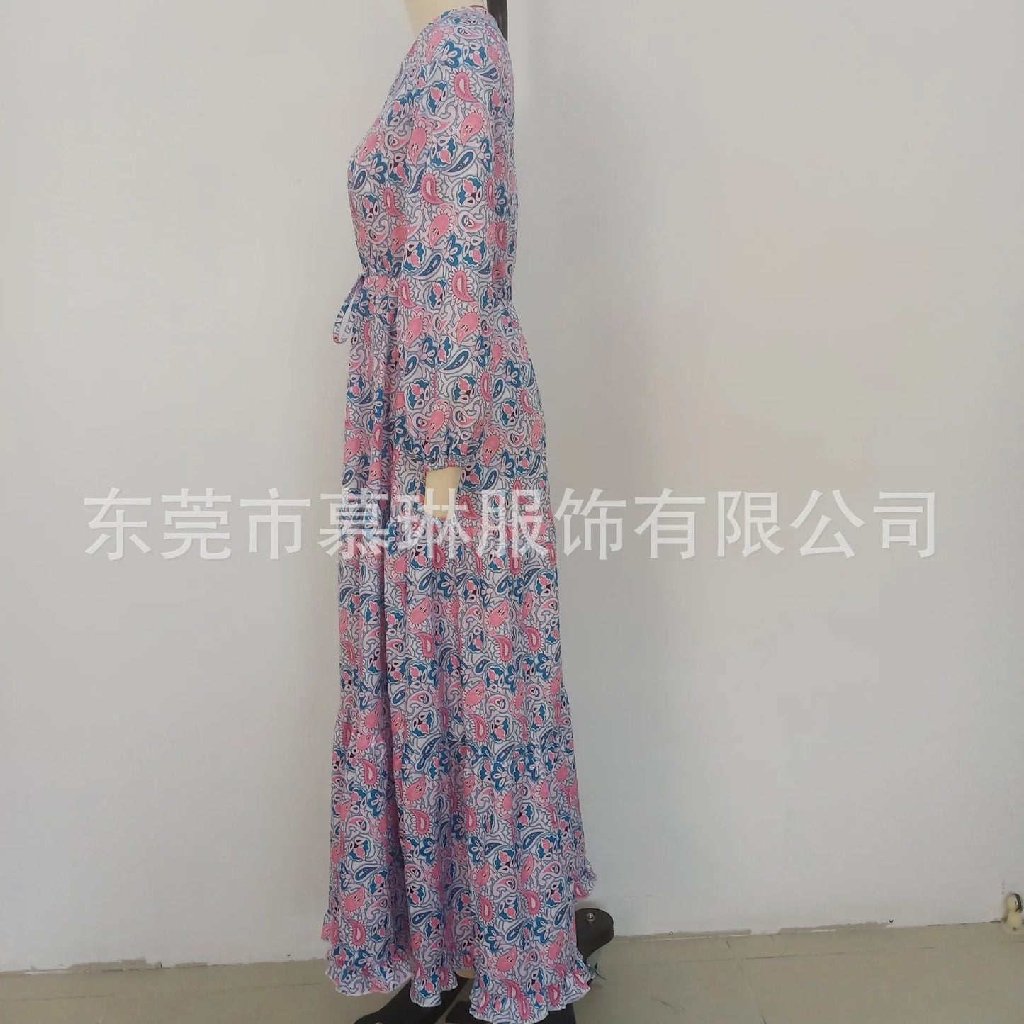 Elegant Women's Flower Long Dresses 2024 Spring New Bohemian Printed  Dress Abıye Kadın Abiye  Платье Robe Ete Femme Vestidos