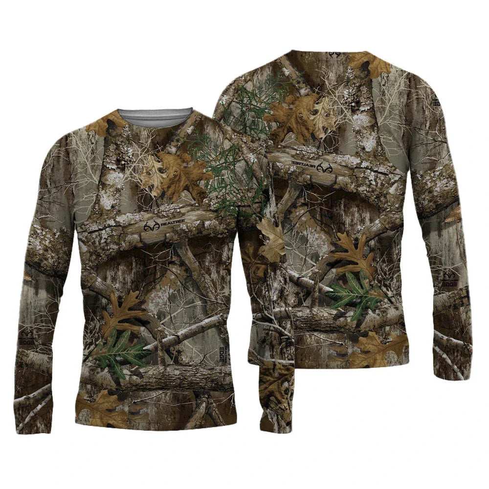 Men's 3D Graphic Long Sleeve T-Shirt – Vintage Print Crew Neck Autumn Streetwear Tee