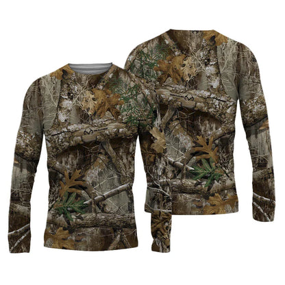 Men's 3D Graphic Long Sleeve T-Shirt – Vintage Print Crew Neck Autumn Streetwear Tee