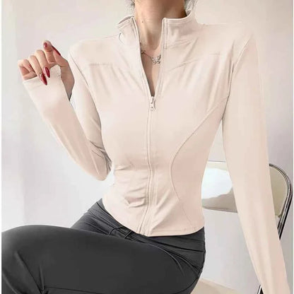 Women Workout Sports Yoga Fitness Gym Jacket Activewear Long Sleeves
