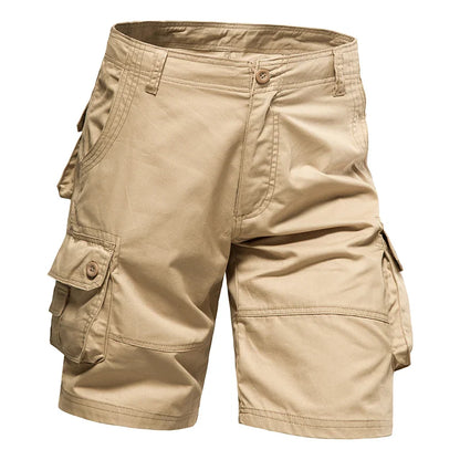 Men's Multi-Pocket Cotton Cargo Shorts – Loose Fit Outdoor & Beach Shorts