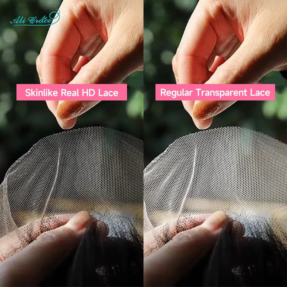 ALI GRACE Hair HD Lace Frontal 13X4 Brazilian Straight Hair Ear To Ear Frontal 100% Remy Human Hair Middle/Free Part Lace Front