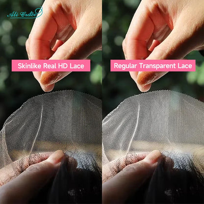 ALI GRACE Hair HD Lace Frontal 13X4 Brazilian Straight Hair Ear To Ear Frontal 100% Remy Human Hair Middle/Free Part Lace Front