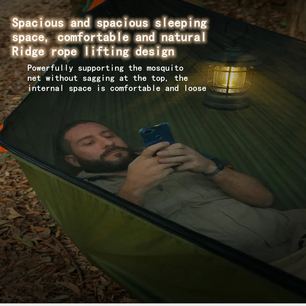 Camping Hammock With Mosquito Net Outdoor Garden Portable Awning Tent Canopy Sleeping Hanging Hammocks Swing For Nature Hike