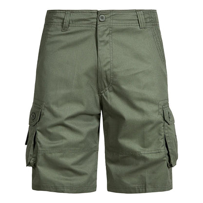 Men's Multi-Pocket Cotton Cargo Shorts – Loose Fit Outdoor & Beach Shorts