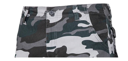 Men's Camo Cargo Shorts – Breathable Cotton Outdoor Sports Half Pants with Side Pockets