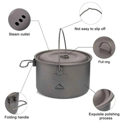 Widesea Titanium Camping Cookware Set – Ultralight Outdoor Cook Set