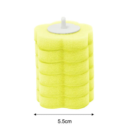 6-60PCS Toilet Disposable Replacement Head Foam Cleaning Sponges Heads Toilet Brush Refills No Dead Angle Bathroom Brush Heads