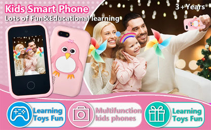 32GB Kids Smart Phone 2.8'' IPS Mini Toy Phone Music Player  28 Games Alarm Clock Flashlight Dual Camera Educational Funny Toys