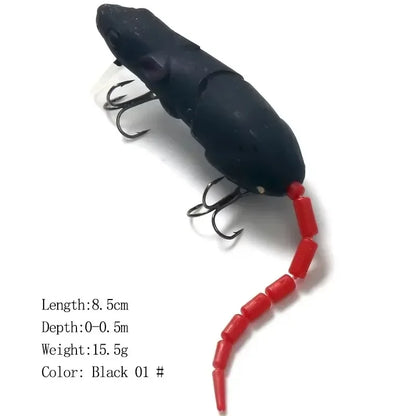 Floating Plastic Mouse Swimbait Lure – 155mm, Topwater, Pike & Bass, 5 Colors
