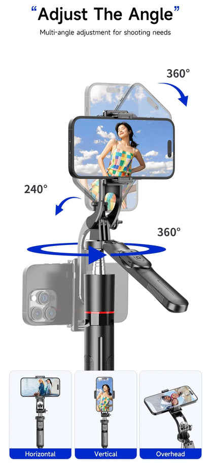 BSLIUFANG 2025 new 1.7M 360° rotation selfie stick tripod foldable stand with Wireless Bluetooth remote control for phone camera