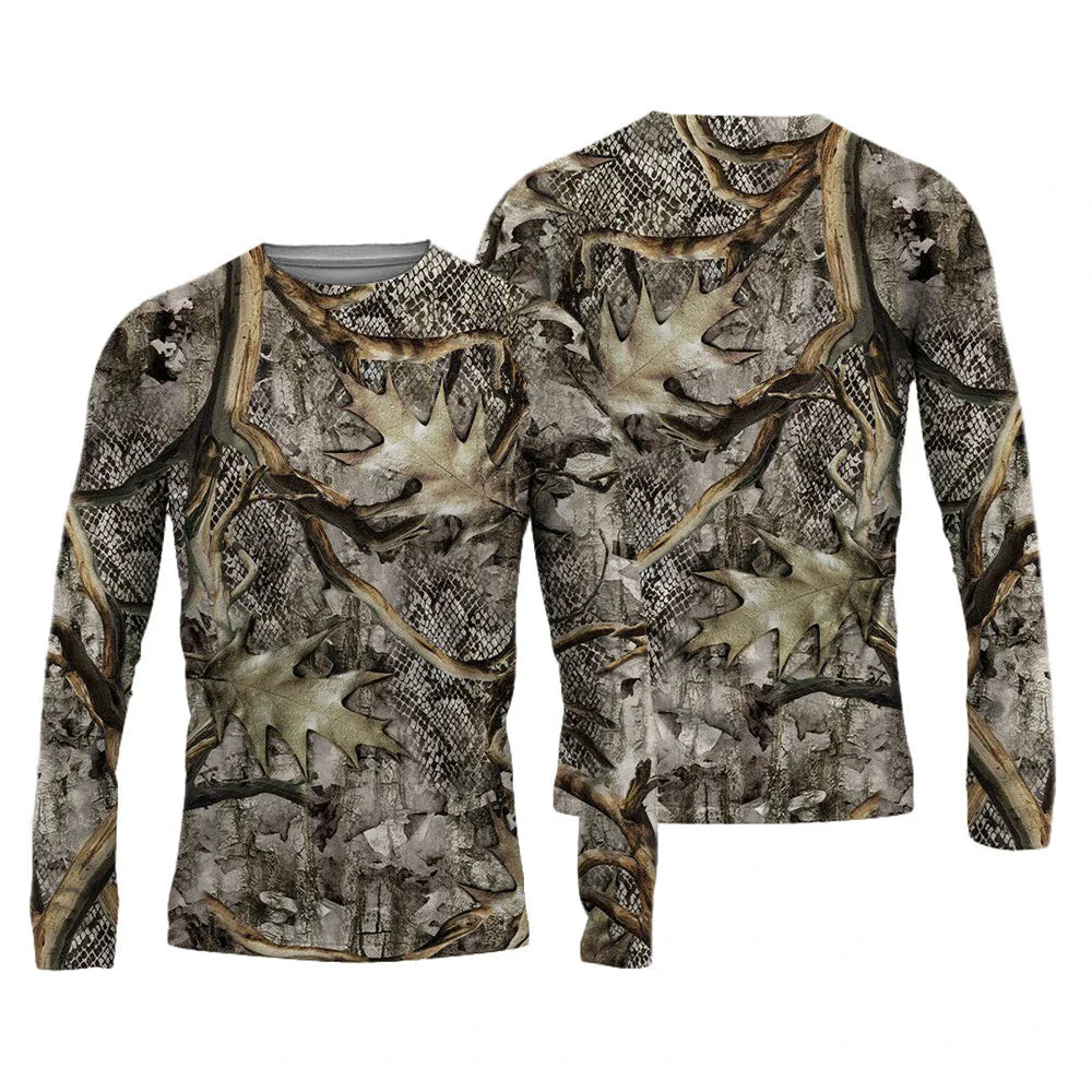Men's 3D Graphic Long Sleeve T-Shirt – Vintage Print Crew Neck Autumn Streetwear Tee