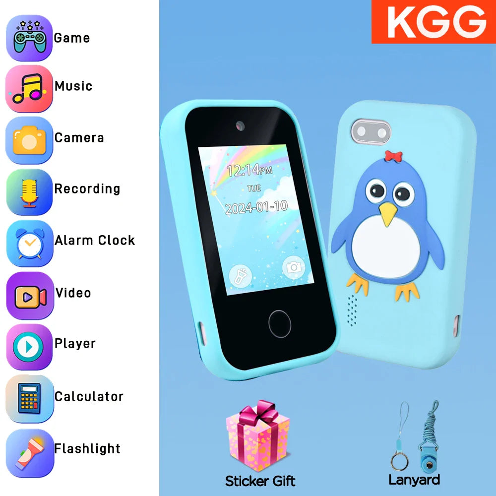 32GB Kids Smart Phone 2.8'' IPS Mini Toy Phone Music Player  28 Games Alarm Clock Flashlight Dual Camera Educational Funny Toys